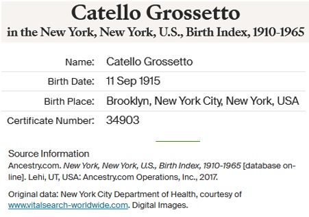 Catello Grosseto Birth Index