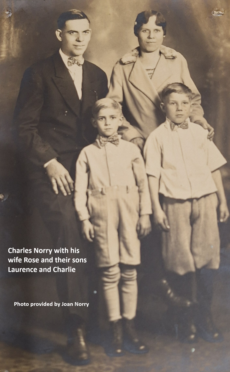 Charles and Rose Norry and their sons Laurence and Charlie