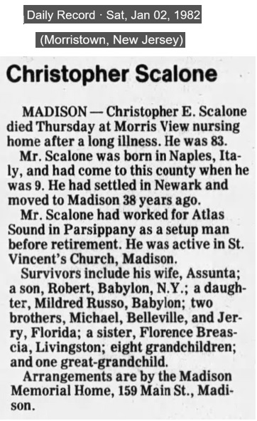 Christopher Scalone Obituary