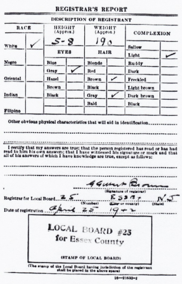 Clifford Evans Military Record