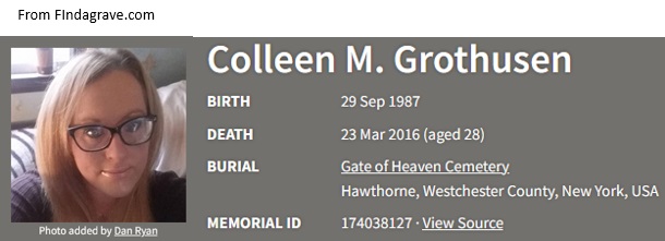 Colleen M. Grothusen Cemetery Record