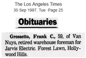 Frank Charles Grosseto Obituary