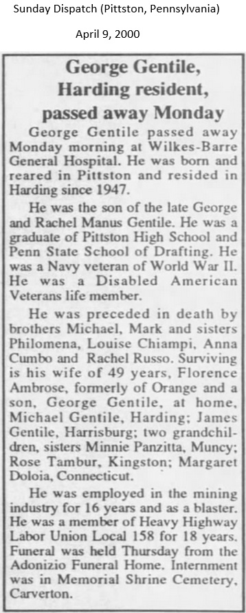 George Gentile Obituary