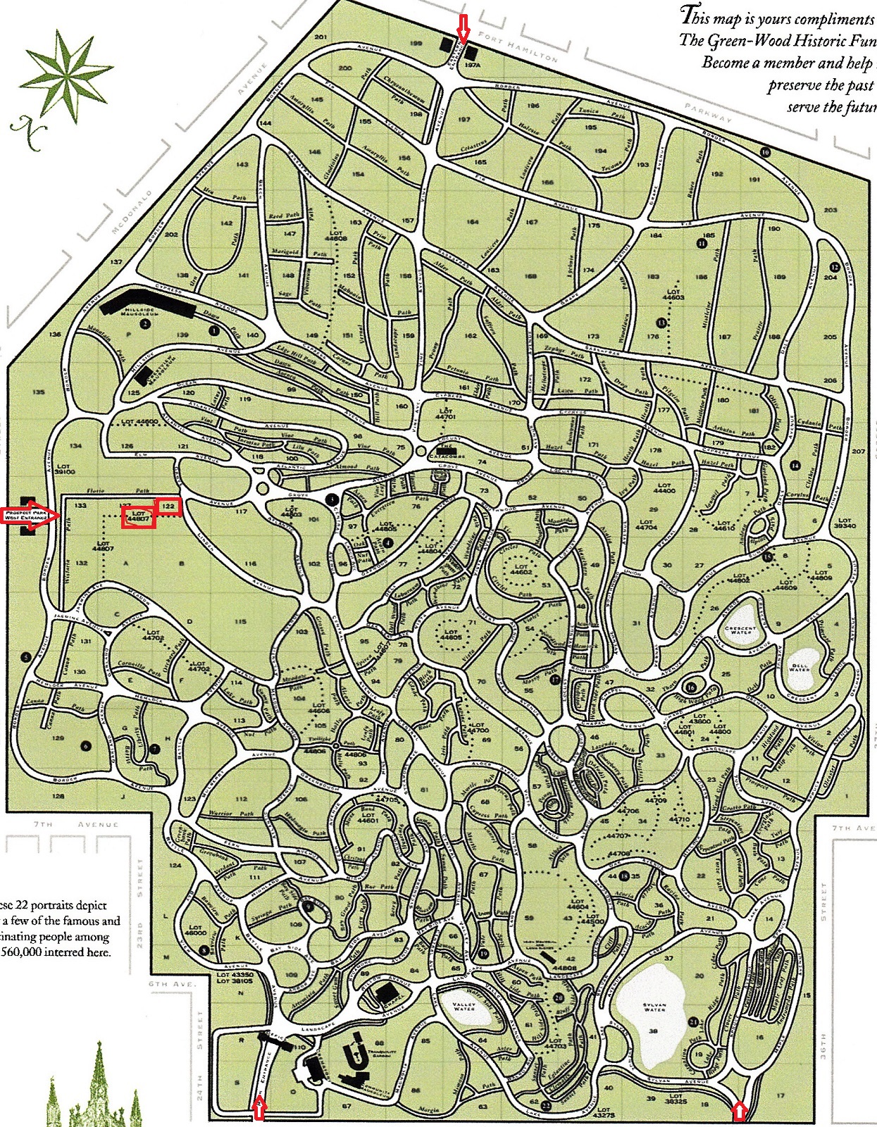 GreenWood Cemetery Map