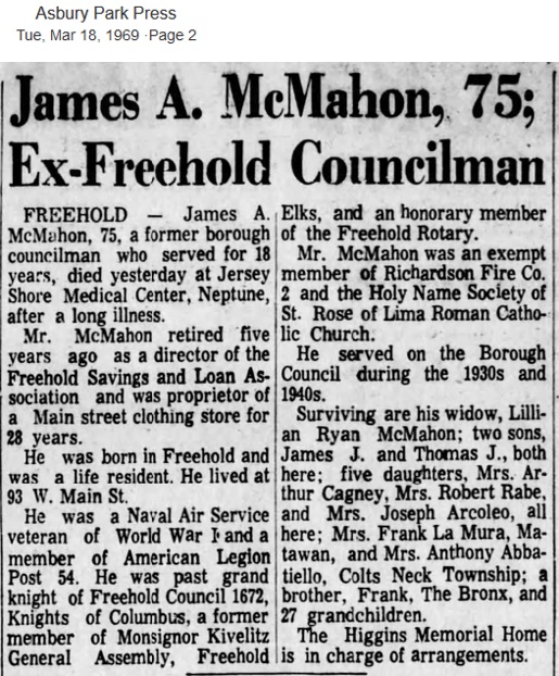 James McMahon Obituary