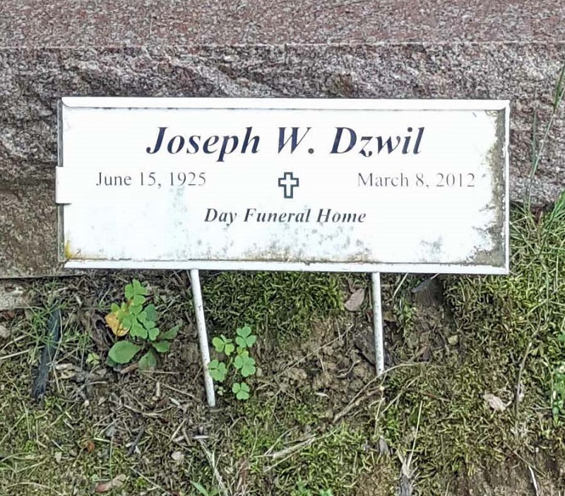 Joseph Dzwil Grave in St. Joseph's Cemetery