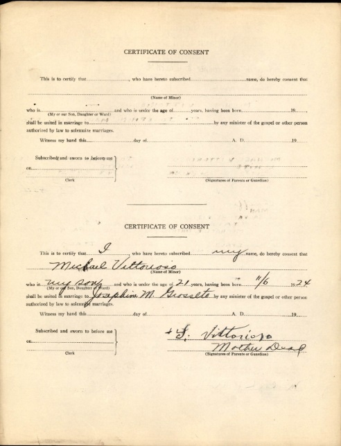 Josephine Grosseto and Michael Vittorioso Marriage Record