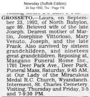 Laura Russo Grosetto Obituary