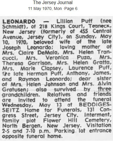 Lillian Schmidt Puff Leonardo Obituary