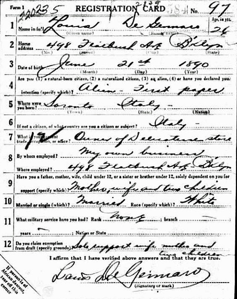 Louis DeGennaro Military Record