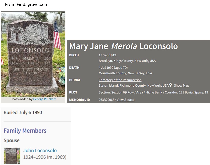 Mary Jane Merola DeGennaro Grave