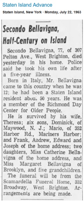Secondo Bellavigna Obituary