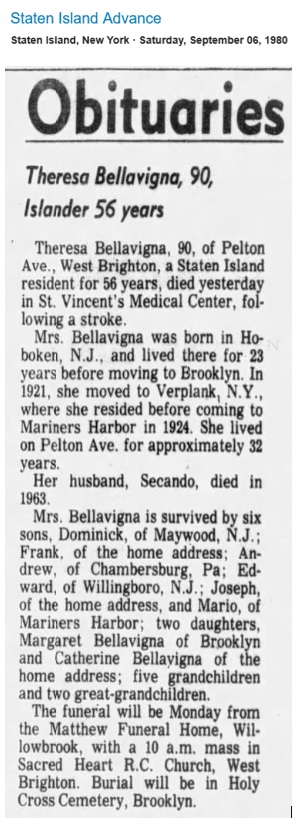 Theresa Bellavigna Obituary
